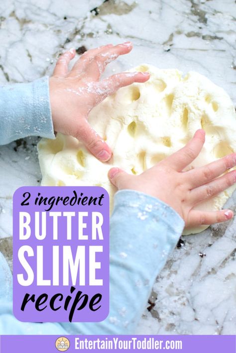 A recipe for butter slime or fairy dough that is super easy to make using lotion and conditioner. Pretoddler Activity, Ingredients For Slime, Fairy Dough, Indoor Play Activities, Lotion Slime, Butter Slime Recipe, Sensory Play For Babies, Playing Ideas, Cute Lollipop