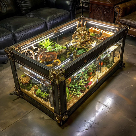 TERRARIUM COFFEE TABLE, HOME DECOR IDEAS, DECOR IDEAS Terrarium Aesthetic, Terrarium Furniture, Terrarium Coffee Table, Table Terrarium, Fish Tank Coffee Table, Terrarium Table, Room Inspo Ideas, Terrarium Fairy Garden, Living Room Center