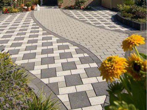 Walkways Ideas, Garden Walkways, Garden Landscaping Diy, Pavement Design, Walkway Landscaping, Outdoor Paving, Concrete Patio Designs, Patio Pavers Design, Paving Design