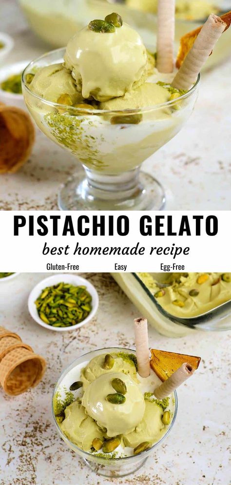 Ninja Creami Pistachio Gelato, Homemade Pistachio Pudding, Raspberry Gelato Recipe, Pistachio Liquor Recipes, Pistachio Paste Recipe Desserts, Homemade Gelato With Ice Cream Maker, Vegan Gelato Recipe, Pistachio Ice Cream Recipe Ninja Creami, Pistachio Ninja Creami Recipe