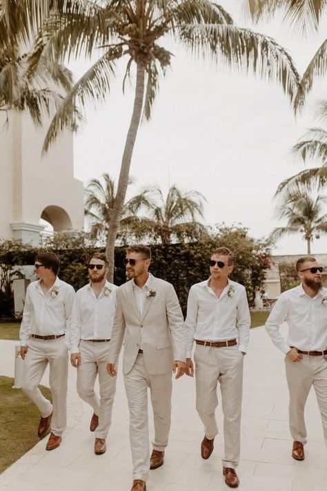 Groomsmen Attire Beach Wedding, Sunset Beach Wedding, Wedding Groomsmen Attire, Art For Walls, Groom And Groomsmen Suits, Walls Art, Dream Beach Wedding, Mens Wedding Attire, Groom Wedding Attire