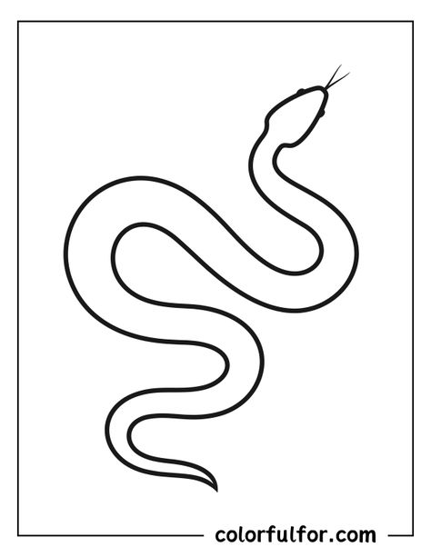 Snake Template Free Printable, Snake Template, Snake Outline, Slytherin Snake, Printable Animal Coloring Pages, Medusa Snake, Hearts Entwined, Snake Coloring Pages, Baby Snakes