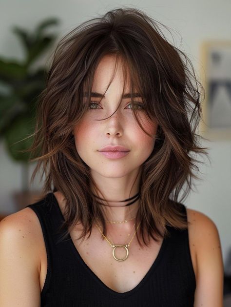 Explore Trendy Medium Length Shag Haircuts – Get Inspired Medium Length Shag, Shoulder Length Bob Haircut, Shag Hair, Medium Shag Haircuts, Stylish Short Haircuts, Medium Length Haircut, Low Maintenance Hair, All Face Shapes, Shag Hairstyles