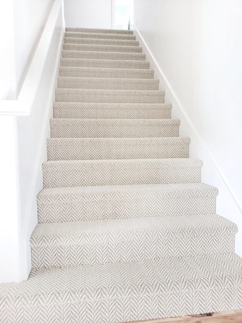 #whitelanedecor @whitelanedecor Stanton Carpet Bravo carpet in Khaki, chevron carpet, herringbone carpet ideas, neutral carpet, carpet for stairs, stair runner ideas, modern carpet, pattern carpet Stairway Carpet, Carpet Staircase, Stanton Carpet, Basement Carpet, Neutral Carpet, Chevron Carpet, Basement Stairs, White Carpet, Carpet Styles