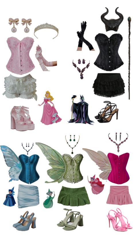 Friends Halloween costume Sleeping Beauty Halloween Costume, Sleeping Beauty Halloween, Maleficent Halloween Costume, Partner Halloween Costumes, Halloween Costumes For Work, Horror Halloween Costumes, Classy Halloween Costumes, Fairy Halloween Costumes, Trio Halloween Costumes