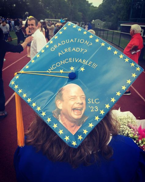 The Princess Bride graduation cap Funny Grad Cap Ideas, Grad Cap Decor, Cap Design Ideas, Grad Cap Design, Graduation Things, Cap Decoration Ideas, Funny Graduation Caps, Grad Hats, Creative Graduation Caps