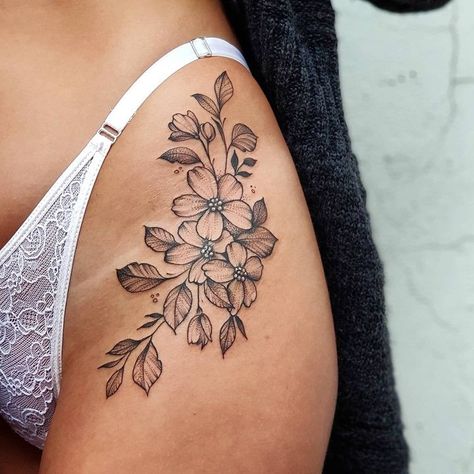 Beautiful Hip Tattoos, Hip Tattoos Women Peonies, Womens Small Hip Tattoo, Flower Bouquet Hip Tattoo, Tattoo Ideas For Side Of Stomach, Peonies Tattoo Thigh, Beautiful Tattoo For Women, Hip Floral Tattoos Women, Woman’s Hip Tattoo