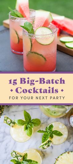 Big Batch Cocktails, Aperitif Cocktails, Batch Cocktails, Spring Cocktails, Cocktail Sauce, Summer Cocktail Recipes, Cocktail Drinks Recipes, בר מצווה, Easy Cocktails