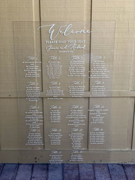 Wedding Seating Chart Frame, Acrylic Seating Chart Wedding, Wedding Decorations Blue, Seating Chart Acrylic, Acrylic Seating Chart, Rustic Wedding Alter, Seating Chart Wedding Diy, Modern Wedding Signs, Sign Seating Chart