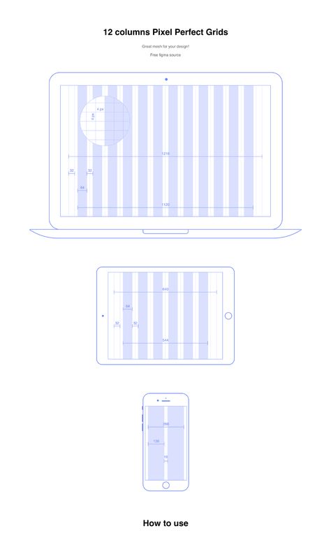 12 columns Pixel Perfect Grids for Figma on Behance Web Layout Grid, Grid Web Design, การออกแบบ Ui Ux, Web Grid, Design De Configuration, Ux Design Portfolio, Ux Design Principles, Ui Design Principles, Responsive Grid