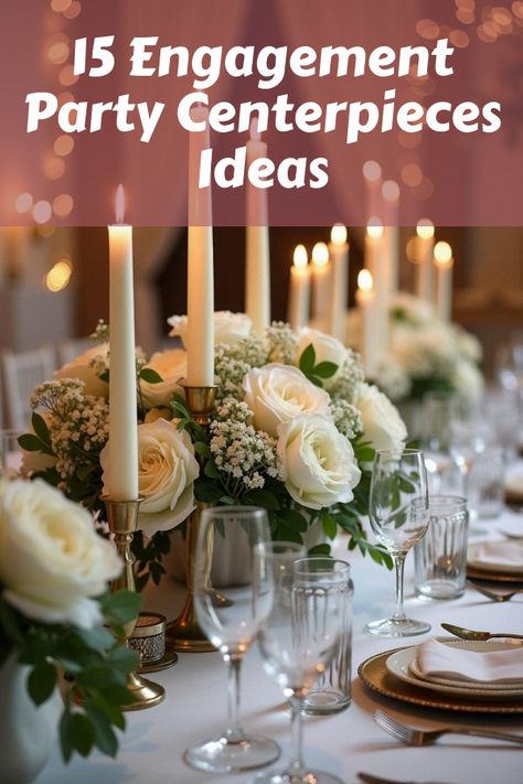 Did you know that the right engagement party centerpieces can transform your celebration into a mesmerizing affair? Dive into our stunning gallery featuring 20 breathtaking centerpiece ideas. Discover how simple floral arrangements and creative decor can make your event truly unforgettable. Don't miss out on expert tips for crafting the perfect party ambiance! Engagement Decorations Diy, Engagement Dinner Table Decor, Engagement Party Table Decorations, Engagement Party Ideas Decorations, Engagement Party Table Decor, Spring Engagement Party, Simple Floral Arrangements, Engagement Party Centerpieces, Engagement Party Table