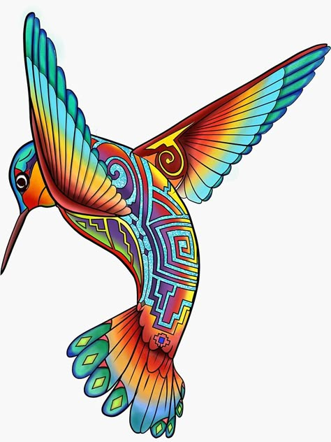 Hummingbird Illustration, Mexican Art Tattoos, Art Native American, Native American Paintings, Afrique Art, Southwestern Art, Hummingbird Art, Hummingbird Tattoo, Native Design