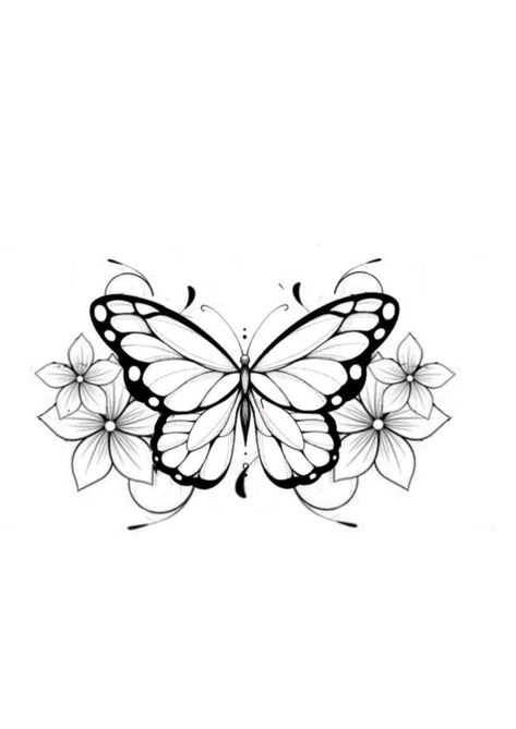 Butterfly Tattoo Stencil Design, Butterfly Tattoo Outline, Butterfly Drawing Outline, Butterfly Mandala Tattoo, Tattoo Stencil Designs, Borboleta Tattoo, Simple Butterfly Tattoo, Butterfly Tattoo Stencil, Butterfly Hand Tattoo