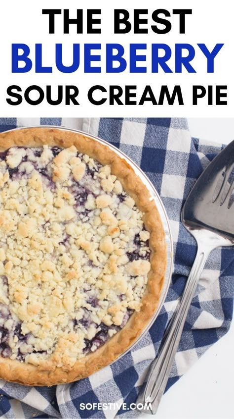 Blueberry Sour Cream Pie, Sour Cream Pie, Blueberry Cream Pies, Blueberry Desserts Recipes, Blueberry Breakfast Cake, Summer Eats, Blueberry Desserts, Berry Pie, Cream Pie Recipes