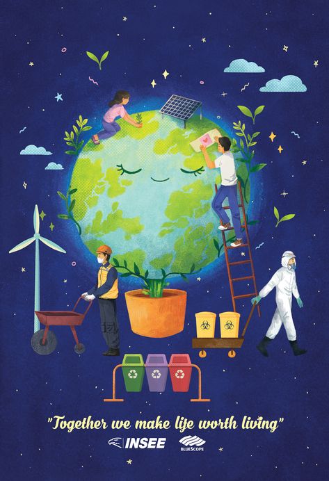 Save Mother Earth Poster, Ilustrasi Dan Poster, Earth Art Drawing, Save Earth Posters, Save Earth Drawing, Earth Day Drawing, Good Illustration, Mother Earth Art, Earth Day Posters