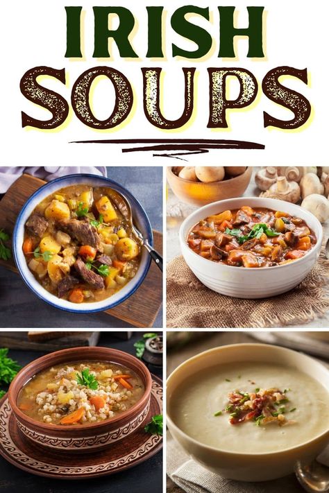 These traditional Irish soups are warm, cozy, and comforting! From beer cheese to seafood chowder to potato, you'll want to try all of these bowls. Irish Dinner Recipes, Irish Soup, Irish Recipes Authentic, Irish Cooking, Beer Cheese Soups, Irish Cuisine, Seafood Chowder, Scottish Recipes, Delicious Soup Recipes