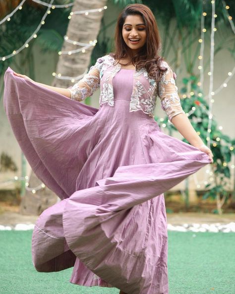 Latest Gowns Dresses Indian Party Wear, Latest Gown Designs Party Wear, Latest Long Frock Designs, Gowns Dresses Indian Party Wear, Latest Gown Designs, Long Frock Models, Nakshathra Nagesh, Full Sleeve Gowns, Frock Models