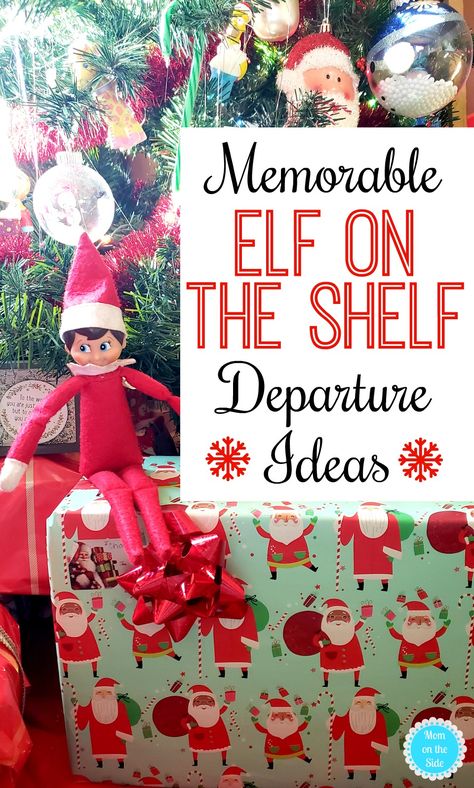 These Elf on the Shelf Departure Ideas and Elf on the Shelf Departure Letters are fun ways to send your Elf on the Shelf back to the North Pole in a memorable way! #elfontheshelf #elfontheshelfideas #elfideas #christmas #elfontheshelfprintable #elfontheshelfdeparture Elf On The Shelf Departure, Letters Shelf, Wrapping Paper Backdrop, Elf Letters, Its Christmas Eve, Elf Kit, Awesome Elf On The Shelf Ideas, Elf Props, Elf Activities