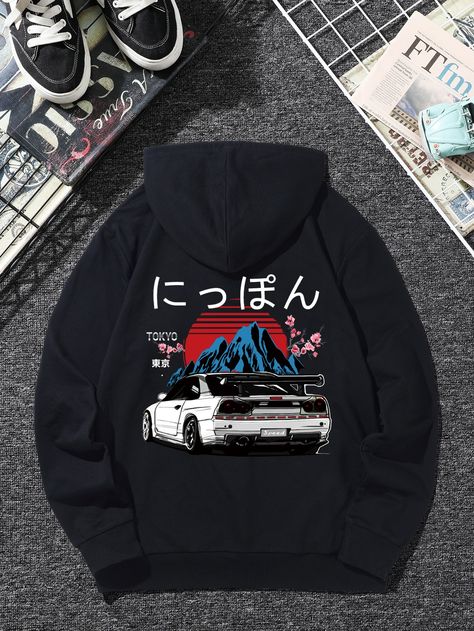 Car Hoodies, Graphic Design Inspiration Branding, Car Japanese, Car Hoodie, Japanese Letter, Car Letter, Thermal Hoodie, Men Sweatshirts, Animal Letters