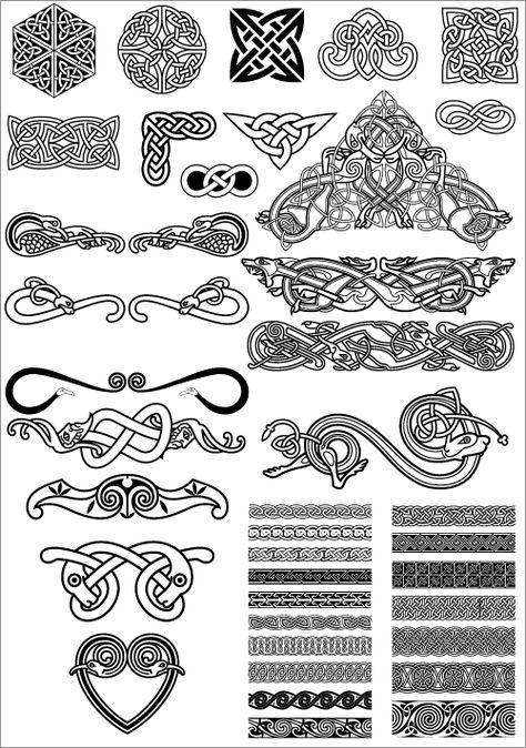 Norse Art Pattern, Norse Designs Pattern, Nordic Knot Tattoo, Celtic Knot Patterns, Nordic Pattern Viking, How To Draw Viking Knotwork, Nordic Embroidery Patterns, Keltic Pattern Tattoo, Scandanavian Tattoo