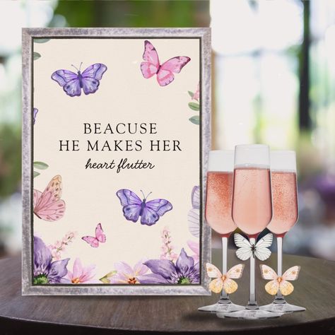 He gives me butterflies Wildflowers Bridal Shower  Poster  Zazzle Butterfly Theme Bridal Party, Bridal Shower Themes Butterflies, Here's To A Lifetime Of Butterflies, Heres To A Lifetime Of Butterflies Bridal, Wedding Shower Butterfly Theme, Butterfly Garden Bridal Shower Ideas, Bridal Shower Ideas Butterfly, Butterfly Bridal Shower Ideas Table Settings, You Give Me Butterflies Bridal Shower Theme