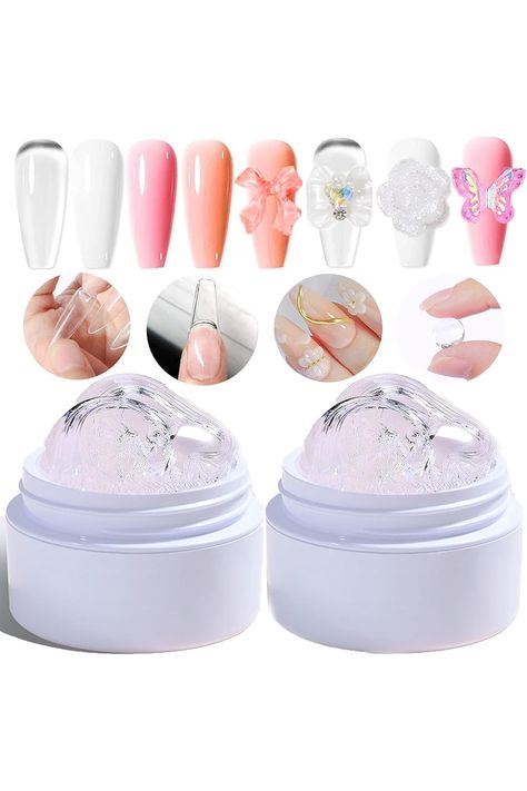 Solid Sculpture Builder Gel for Nails 2PCS, Non-Sticky Hand Solid Builder Gel, Upgrade Solid Extension Gel, 3d Sculpting Gel for Nail Art Design,Clear Solid Builder Gel, Nail Builder Gel, Nail Sculpting, Solid Texture, 3d Sculpting, Lamp 3d, Hard Nails, Clear Nail, Builder Gel