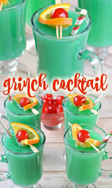 Grinch Drink Slushy Alcohol Drinks, Grinch Cocktail, Grinch Drink, Xmas Cocktails, Grinch Punch, Christmas Drinks Alcohol Recipes, Xmas Drinks, Christmas Party Drinks, Christmas Drinks Recipes