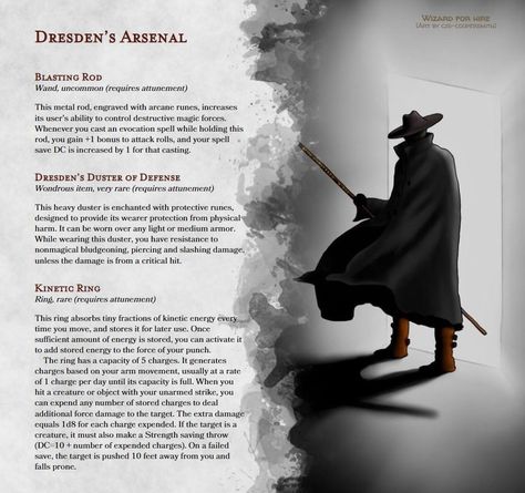 Dresden's arsenal - Items from the Dresden files book series : UnearthedArcana Dresden Files Art, Dnd Magical Items, Book Imagination, Dnd Armor, Dungeons And Dragons Ideas, Harry Dresden, The Dresden Files, Medium Armor, Dnd Journal