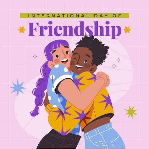 Flat friendship day illustration with fr... | Premium Vector #Freepik #vector #celebration #event #friends #illustration Friendship Day Illustration, Friendship Day Background, Friendship Day Creative, Best Friend Illustration, Friend Ship Day, Coffee Doodles, Friendship Illustration, Friends Vector, Friend Illustration