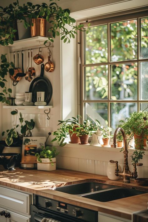 Get Inspired: Farmhouse Kitchen Decor Ideas - Quiet Minimal Twee Aesthetic, Vintage Kitchen Gadgets, Farmhouse Kitchen Decor Ideas, Farmhouse Living Room Ideas, Cosy Kitchen, Kitchen Plants, Living Room Loft, Cozy Kitchen, Kitchen Decor Ideas