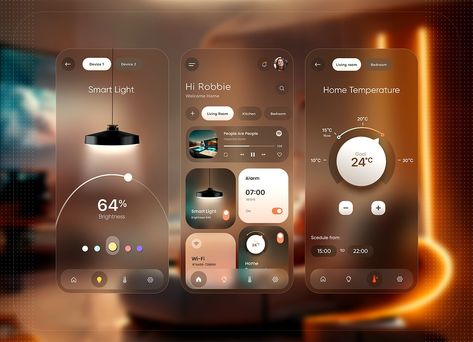 Smart Home App by Tetiana Praetorius on Dribbble Interior App Design, App Screen, Home Dashboard, Smart Home App Design, Modern App Design, App Ui设计, Wellness App, Smarthome App, Creative App Design