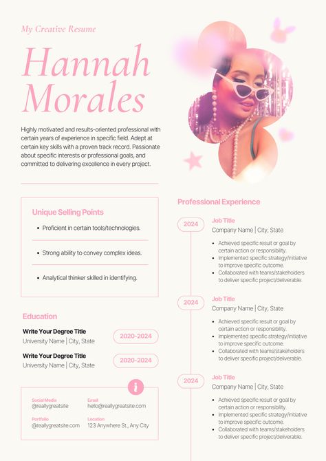 Make your career shine with elegance! ✨ Our Beige and Pink Clean Minimalist Creative Resume design is the perfect mix of simplicity and sophistication, ensuring your skills stand out in the best light. Ready to take your career to the next level? Resume Graphic Designers, Creative Resume Design, Design Resume, Beige And Pink, Resume Maker, Photo Collage Maker, Professional Goals, Graphic Design Resume, Design Practice