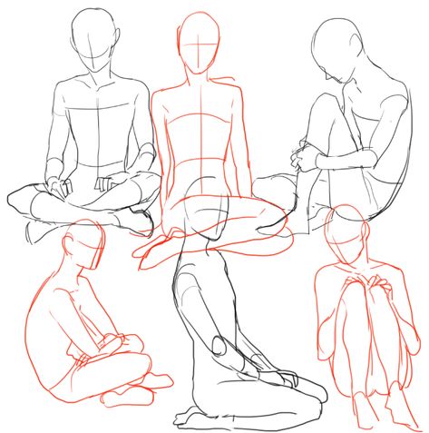 Sitting Pose Reference, How To Draw People, Drawing Body Poses, Draw People, 캐릭터 드로잉, Art Help, Drawing Refs, Anatomy Drawing, Poses References