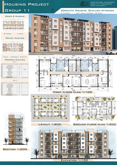 The New Administrative Capital - Housing Project On Behance image and visual related images Affordable House Plans To Build, Commercial Apartment Building, Condominium Floor Plan, Residential Commercial Building, Commercial Building Plans, Condominium Architecture, Residential Building Plan, Social Housing Architecture, Residential Architecture Apartment