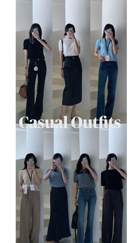 Outfits style Cold Work Outfit, Simple Korean Outfits, Casual Outfit For Work, Outfit Ideas Work, Outfit Ideas Korean, Smart Casual Women Outfits, Outfit For Work, Simple Style Outfits, Casual Work Outfits Women