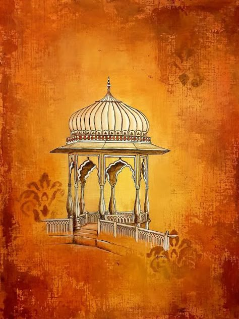 Jharokha Painting On Canvas, Mughal Background, Rajasthani Architecture, Jaipur Diaries, Jaipur Art, Rajasthan Art, Mughal Art Paintings, Pichwai Paintings, Mughal Art