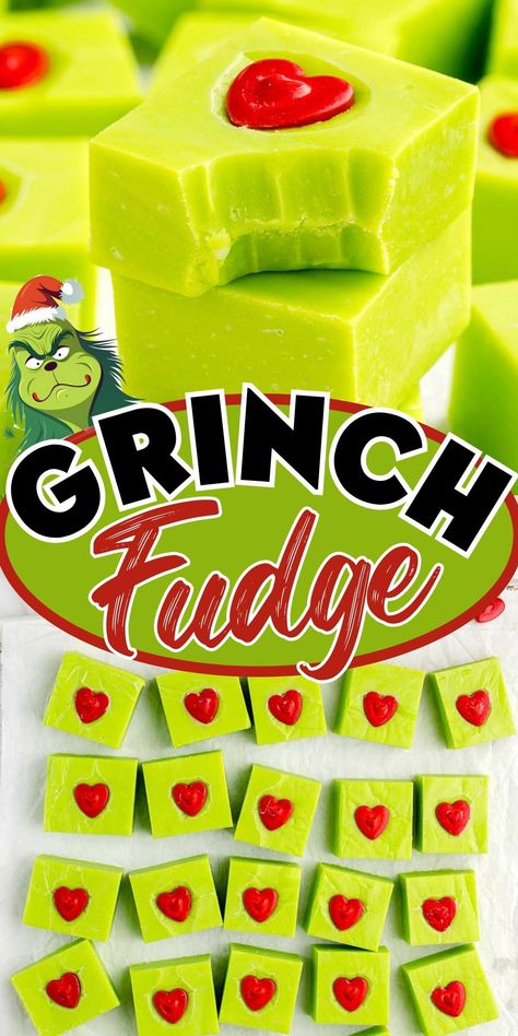 Grinch Fudge, Fudge Candy, Bake Sale Treats, Holiday Fudge, Xmas Desserts, Best Christmas Desserts, Christmas Fudge, Christmas Baking Recipes, Fudge Recipes Easy