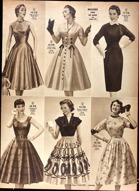 Women 1950s Fashion, 50s Fashion Magazine, 50s Aesthetic Art, 1950s Fashion Classy, 50s Catalog, 1945 Fashion, 1950s Womens Fashion, 1955 Fashion, 50s Outfit