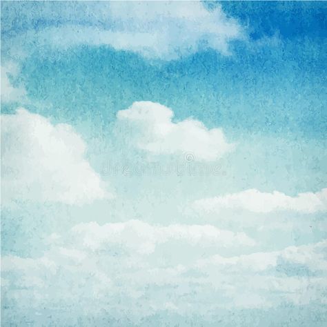 Clouds Watercolor, Watercolor Clouds, Farm Paintings, Watercolor Sky, Sky Background, Aesthetic Painting, Easy Watercolor, Water Colors, Sky And Clouds