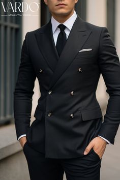 material could be a little thicker Full Black Suit, Men Tailored Suit, Masculine Contemporary, Mens Suit Black, Black Double Breasted Suit, Crown Logo Design, Men Suits Black, Mens Tailored Suits, Winter Gala