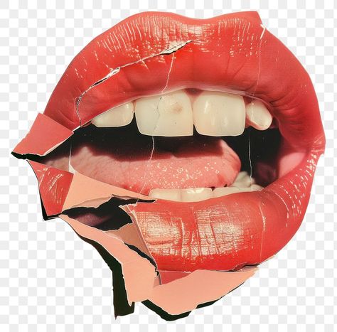 Lips Icons Aesthetic, Mouth Expressions, Aesthetic Teeth, Mouth Collage, Lips Collage, Homemade Magazine, Mouth Design, Cutout Design, Mouth Png