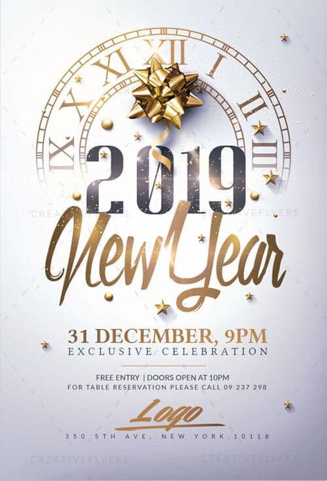 New Year Poster Design Ideas, New Year Ads, New Year's Eve Flyer, New Year Invitation, New Year Post, Poster Template Design, Name Card Design, Music Flyer, New Year Banner