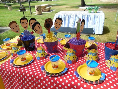 Wiggles 1st Birthday Party, Wiggles Theme Party, Wiggles Party Food, The Wiggles Party Ideas, The Wiggles Birthday Party Ideas, Wiggles Themed Party Food, Jt Birthday, Wiggles Birthday Party, Wiggles Cake