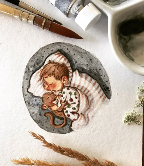 Sue Rahel, Baby Shower Boys, Shower Boys, Drawing Colouring, Watercolor Portrait Painting, Watercolour Inspiration, Art Diary, Watercolor Portrait, Dreamy Art