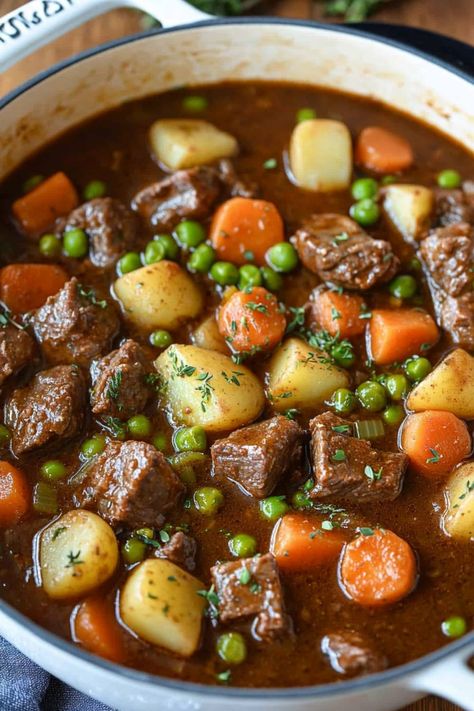 Beef stew is the perfect choice. This classic recipe offers a rich and savory flavor that warms you to the core. Stamp And Beef Stew, Beef Stewing Meat Recipes, Beef Stew Bites Recipe, Quick Beef Stew Recipes, Beef Soups And Stews, Recipes Using Stew Meat, Beef Stew Recipe Stove Top, Country Beef Stew, Stewing Beef Recipes