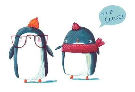 https://www.behance.net/gallery/21282451/Animal-Characters-II Pinguin Illustration, Two Penguins, Penguin Illustration, Penguin Art, Winter Animals, Funny Illustration, Christmas Characters, Cute Monsters, Kids Graphic Tees