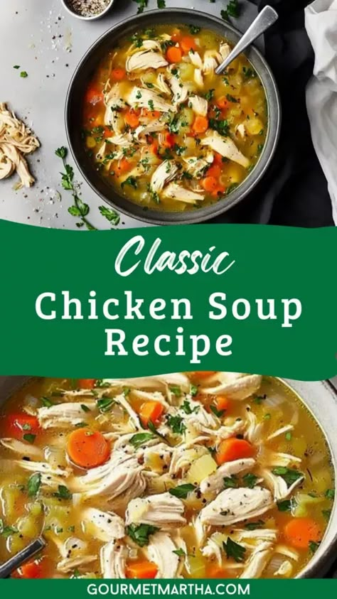 Stovetop Chicken Soup Recipes, Simple Chicken Broth Soup, Chicken Vegetable Soup Recipes Homemade, Chicken Soup Recipes Homemade Healthy, Best Chicken Soup Recipes Homemade, Heart Healthy Soup Recipes, Home Made Chicken Soup, Ultimate Chicken Noodle Soup, Homemade Chicken Soup Recipes