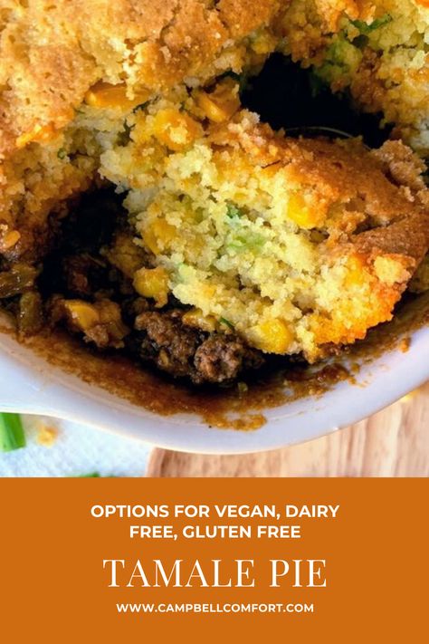 Dairy Free Shepards Pie Easy, Gluten Free Tamales Recipes, Gluten Free Tamale Pie, Vegan Tamale Pie, Paleo Tamale Pie, Vegetarian Tamale Pie, Vegan Tamales, Tamale Pie Recipe, Beef Tamales