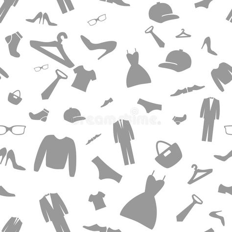 Fashion Clothes Shopping Icons Vector Background. Seamless Pattern, Design Illustration, Silhouette Accessories. Stock Vector - Illustration of design, sale: 65435987 Fashion Design Background Wallpapers, Clothes Background Fashion, Clothing Brand Background Design, Clothes Wallpaper Background, Background For Selling Clothes, Shopping Background Wallpaper, Online Shop Background Design, Background Shopping Fashion, Background For Clothing Business