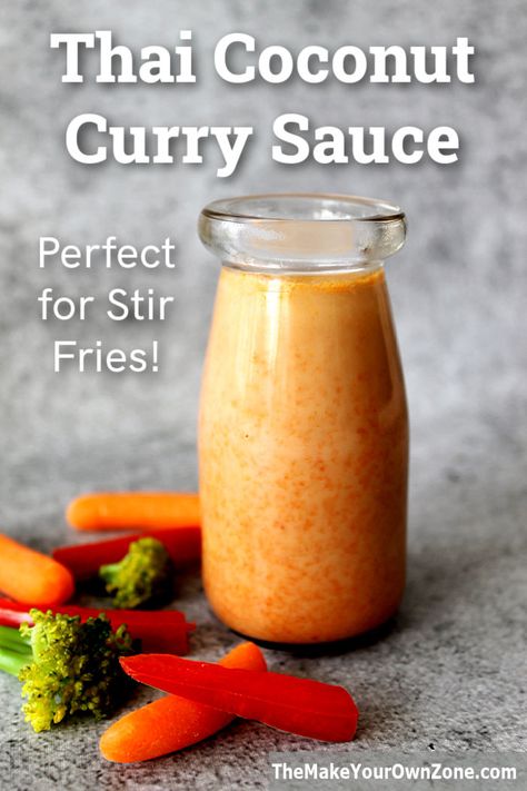 Vegan Curry Sauce, Thai Curry Sauce, Sauce For Vegetables, Thai Red Curry Paste, Thai Coconut Curry, Stir Fry Sauce Recipe, Vegan Sauce, Red Curry Sauce, Coconut Curry Sauce